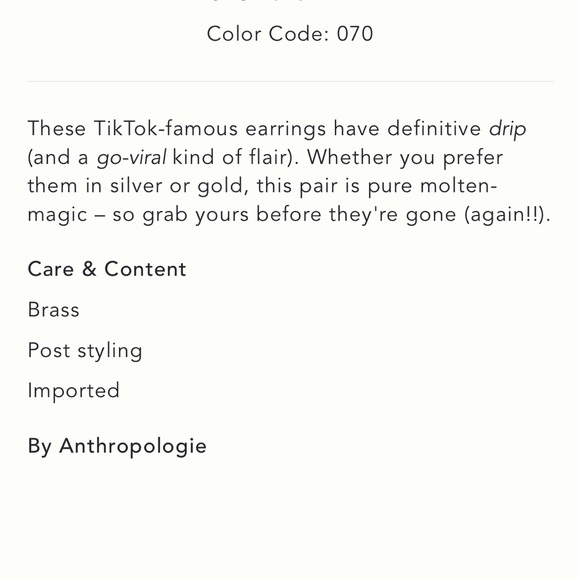 NWT Anthropologie Gold Petra drop earrings - Picture 4 of 9